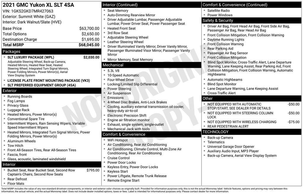 2021 GMC Yukon XL SLT