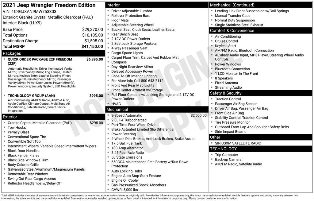 2021 Jeep Wrangler Sport
