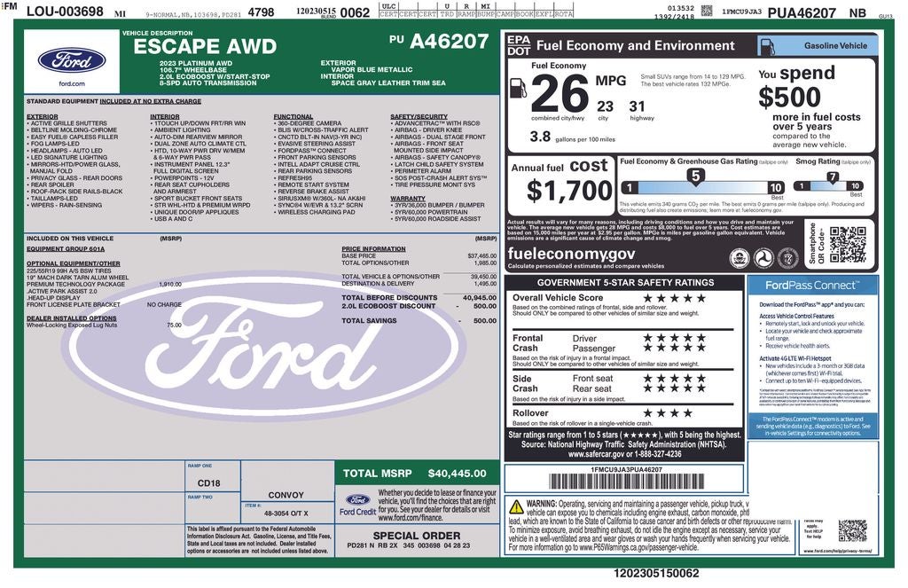 2023 Ford Escape Platinum