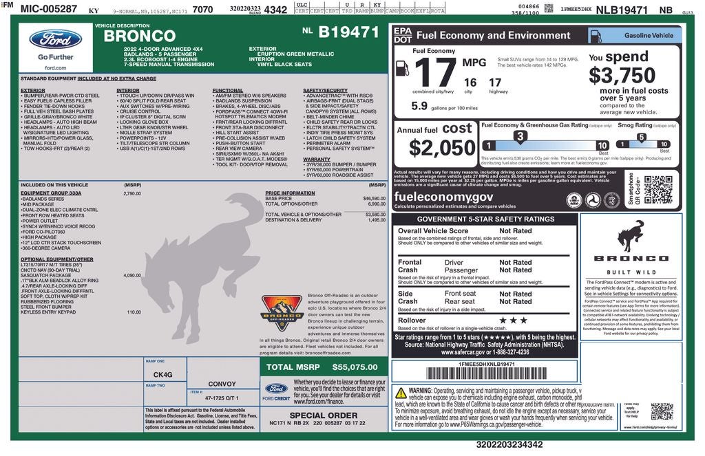 2022 Ford Bronco Badlands