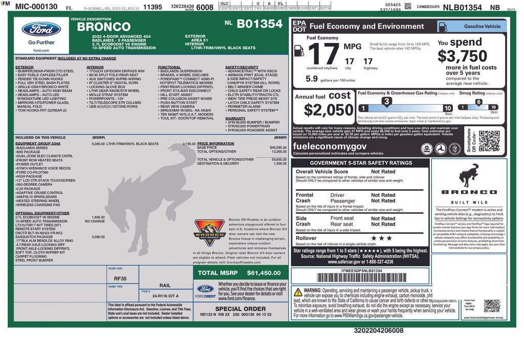 2022 Ford Bronco Badlands