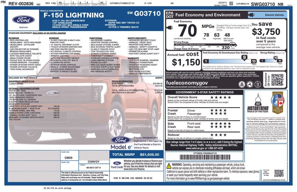 2025 Ford F-150 Lightning Lariat