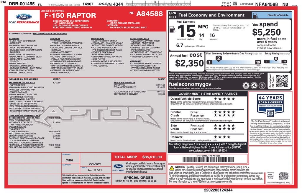 2022 Ford F-150 Raptor