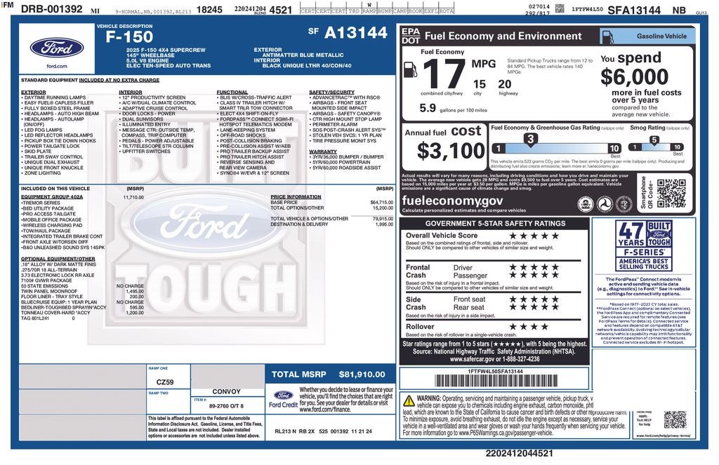 2025 Ford F-150 Tremor
