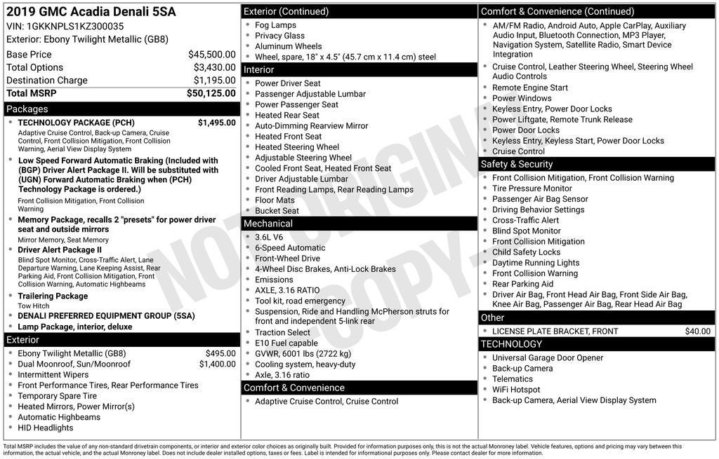 2019 GMC Acadia Denali