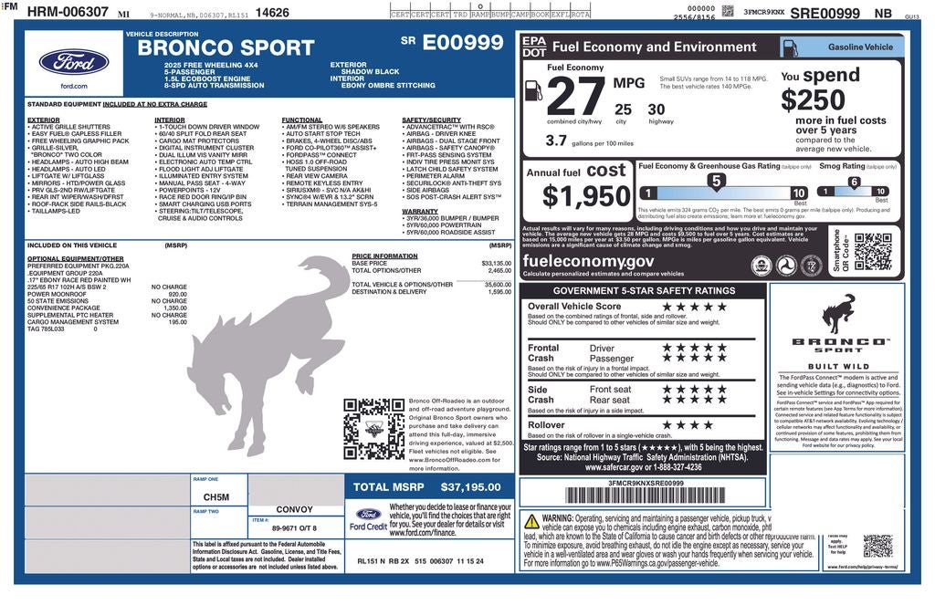 2025 Ford Bronco Sport Free Wheeling