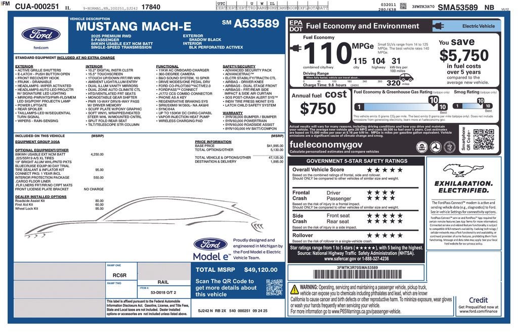 2025 Ford Mustang Mach-E Premium