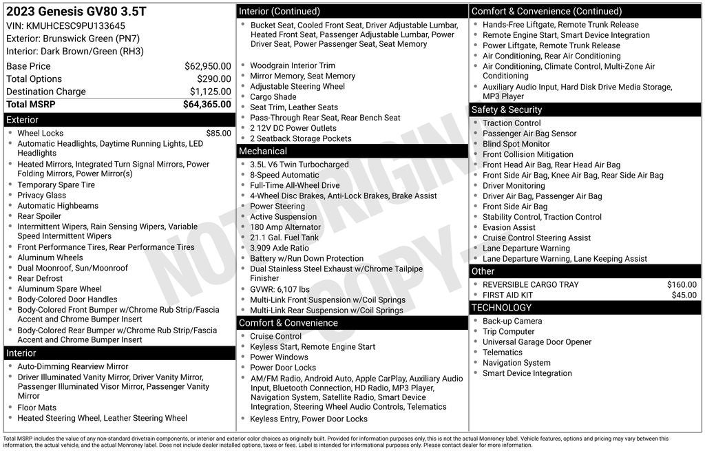 2023 Genesis GV80 3.5T Prestige