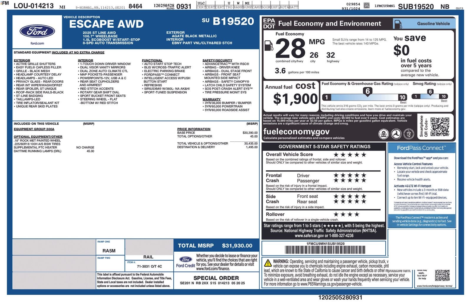2025 Ford Escape ST-Line