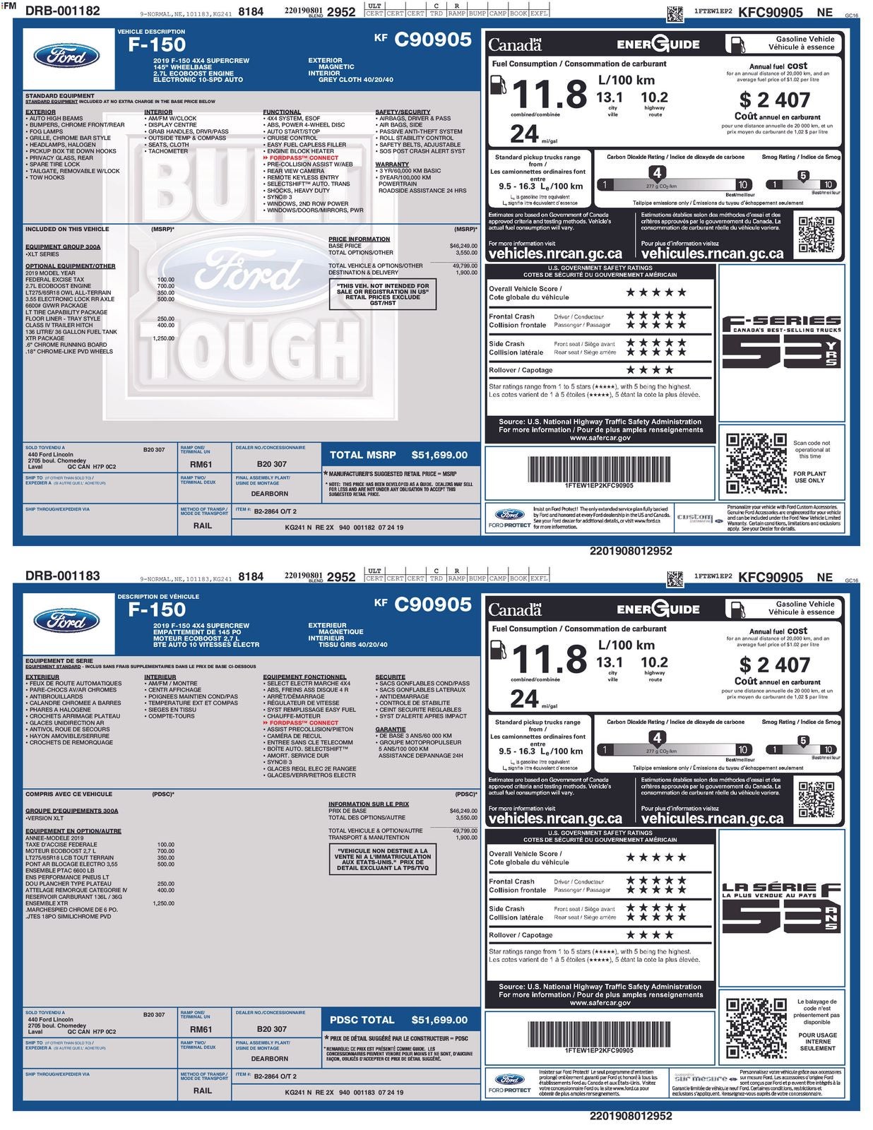 2019 Ford F-150 4X4 SUPERCREW