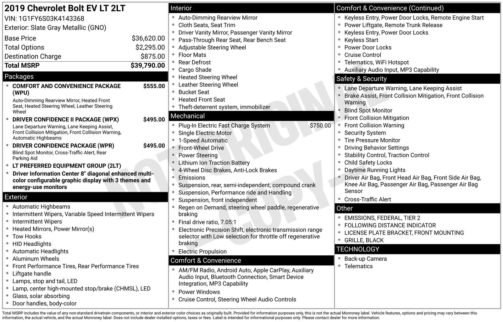 2019 Chevrolet Bolt EV LT