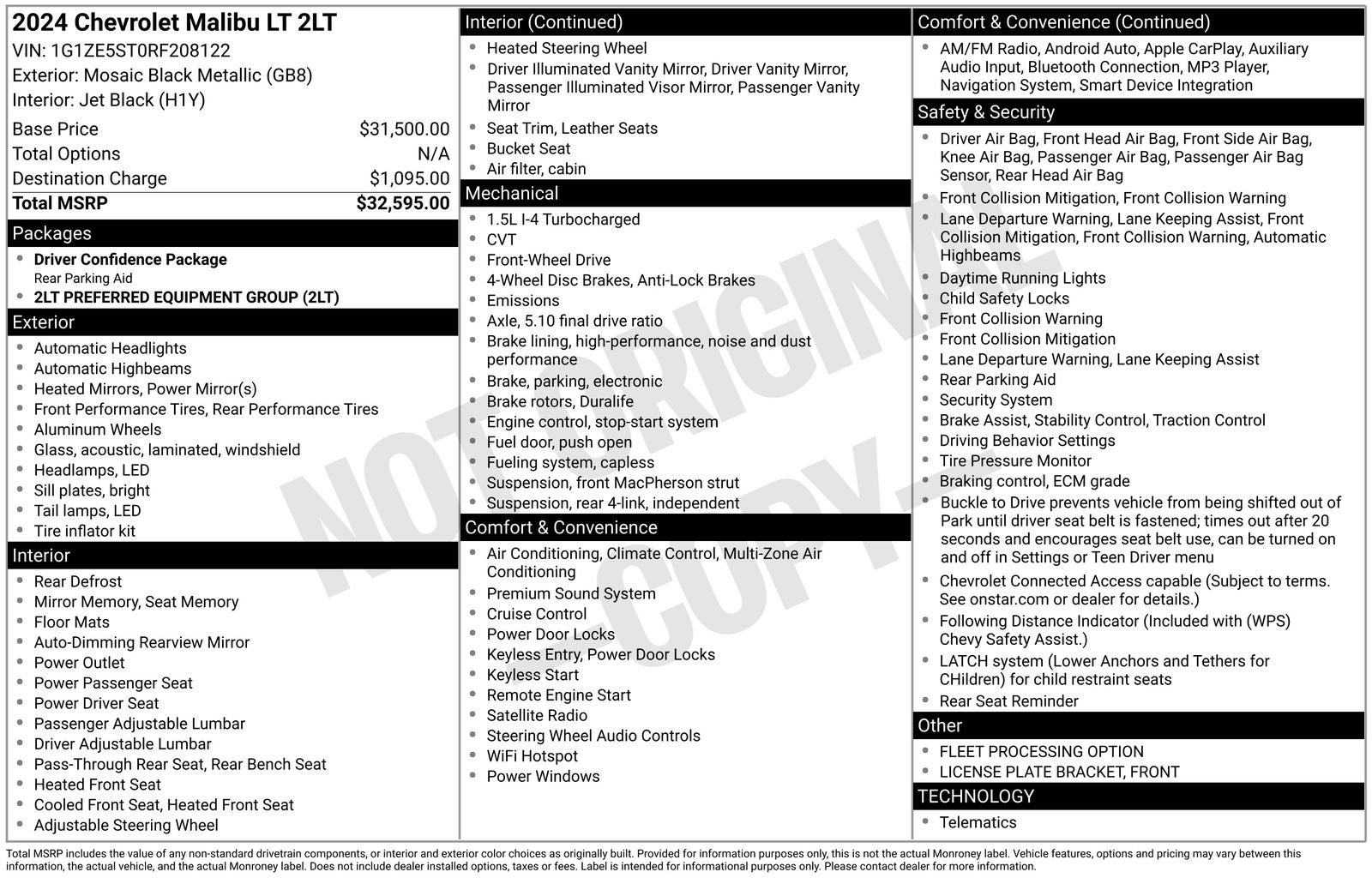 2024 Chevrolet Malibu LT 2LT