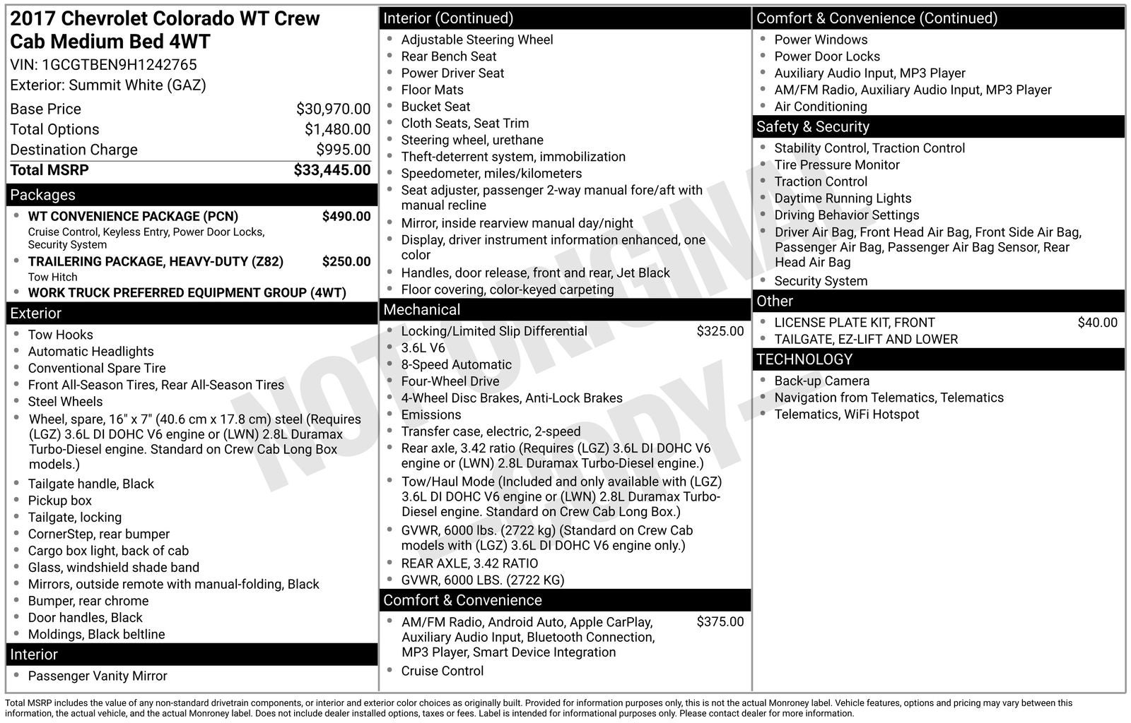 2017 Chevrolet Colorado Work Truck