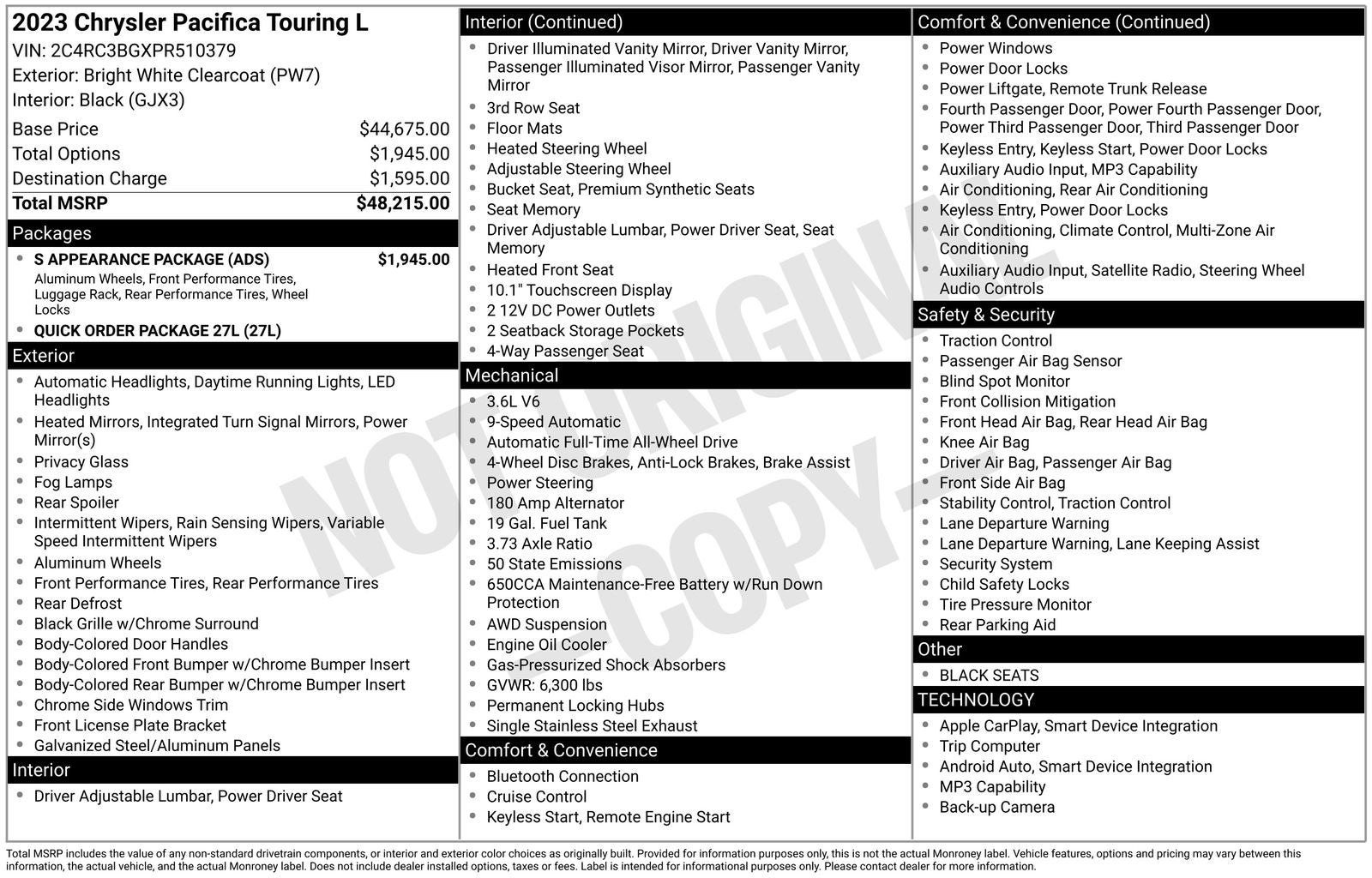 2023 Chrysler Pacifica Touring L