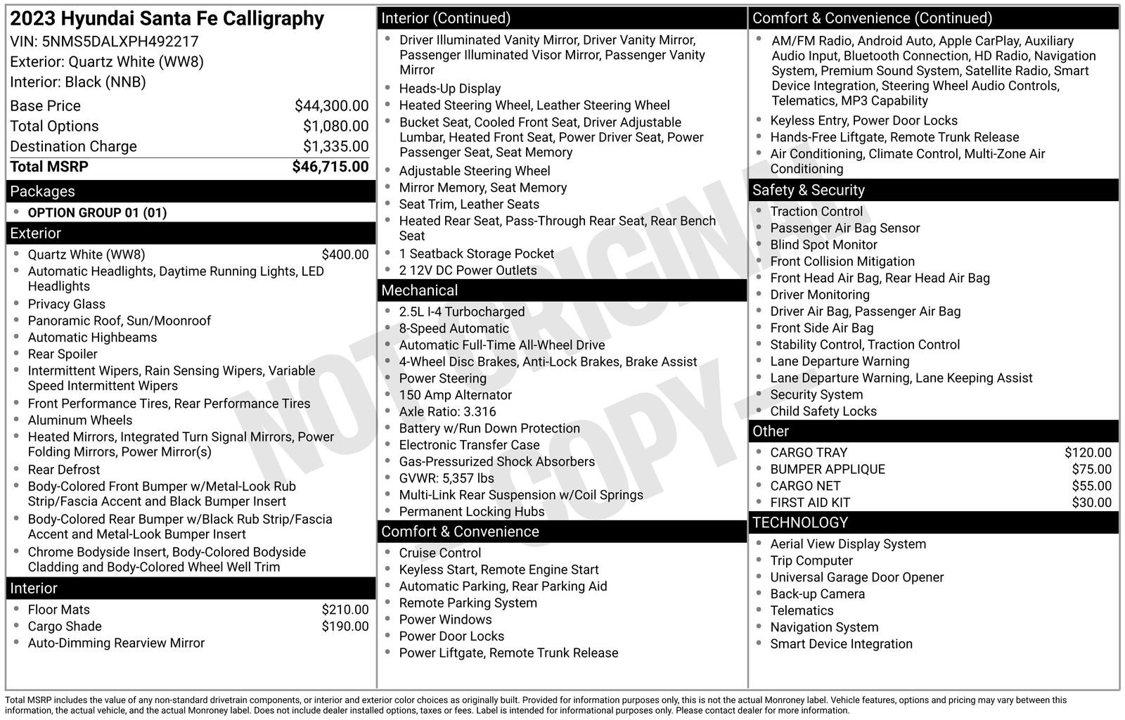 2023 Hyundai Santa Fe Calligraphy